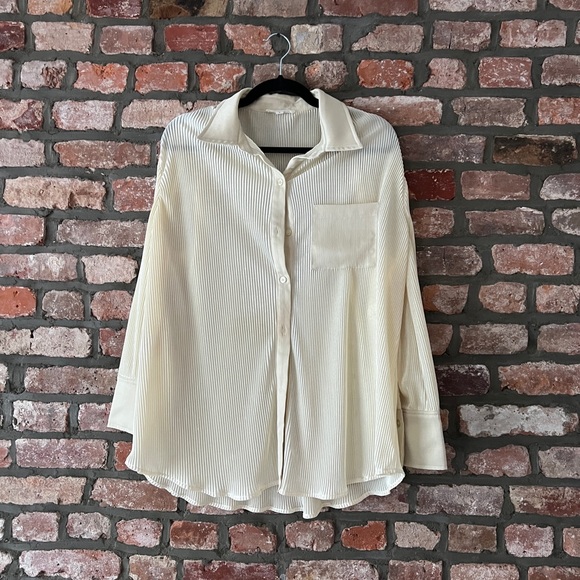 12th Tribe Tops - 12th Tribe Cream Button Up